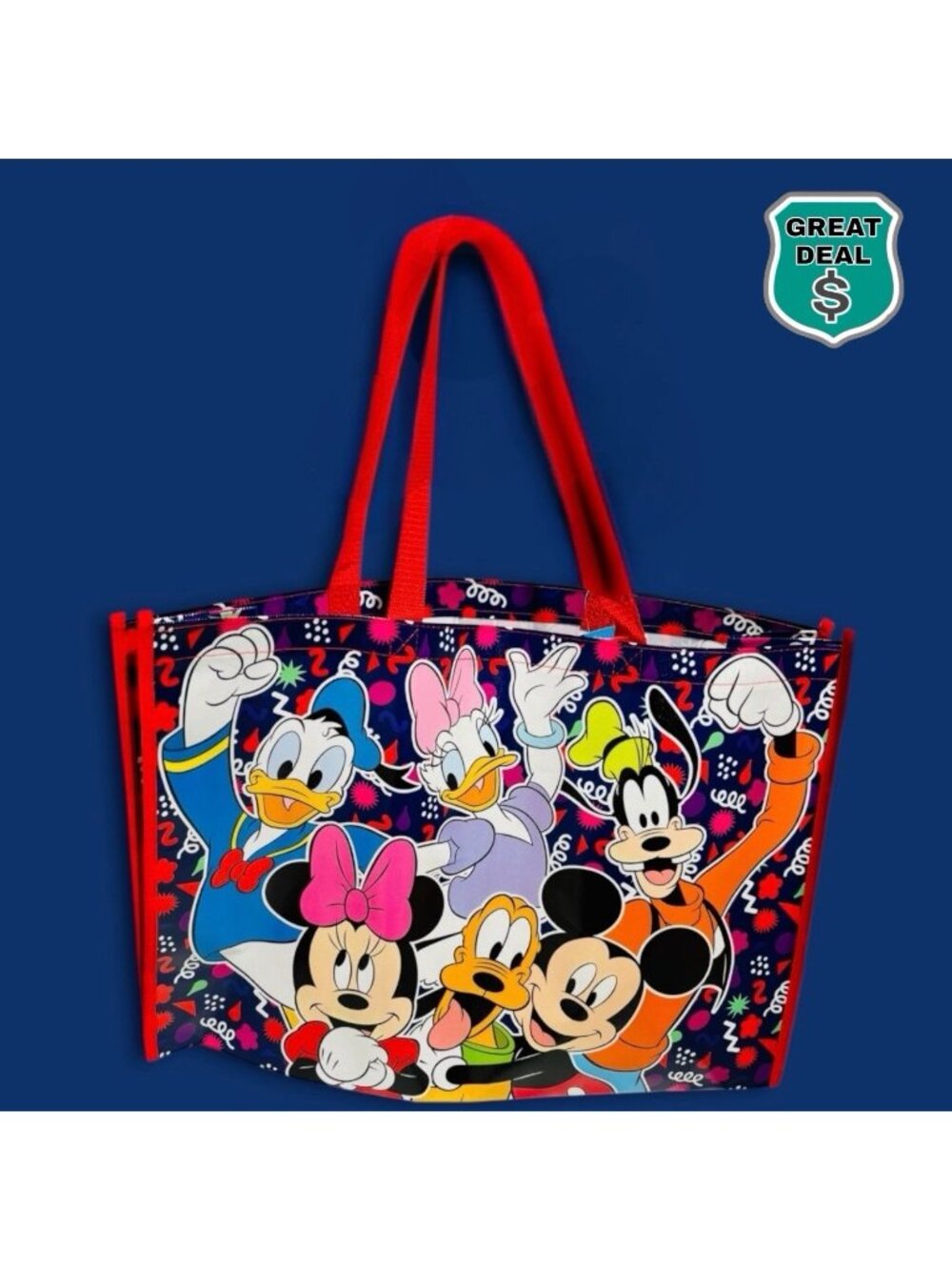 Disney Mickey Mouse & Friends XL Reusable Tote Shopping Gift Bag. NEW with Tags!